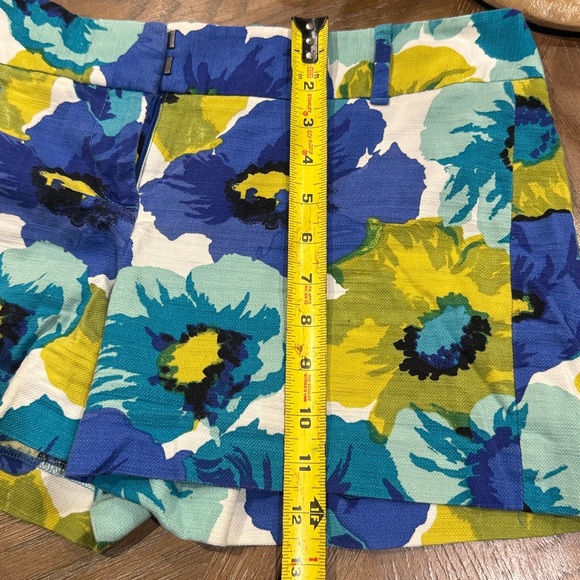 LOFT High Waist Floral Blue and Yellow Shorts - Picture 8 of 8